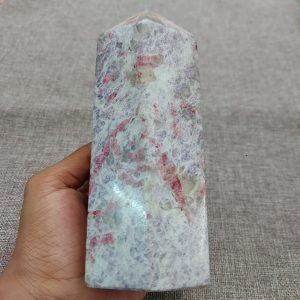 Pink Tourmaline with Lepidolite Prism 16.5cm