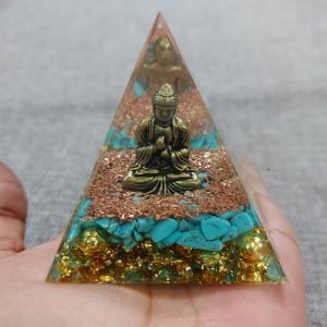 Turquenite Orgonite Pyramid With Buddha 6cm